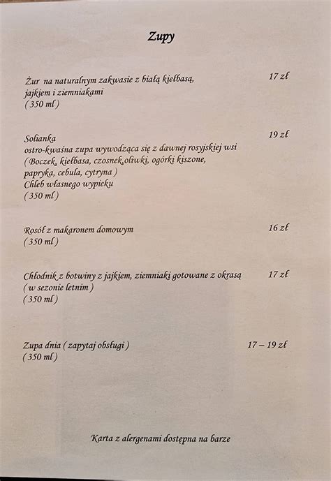 oberża pod złotym prosiakiem menu|Nasze menu na ten tydzień ....